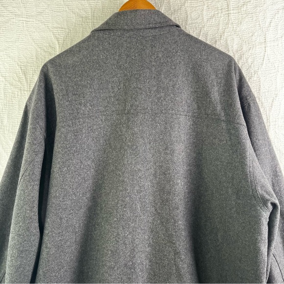 Vintage Nordstrom Bomber Jacket Mens L Large Wool Blend Lined Grey Y2K Hong Kong - Picture 14 of 16